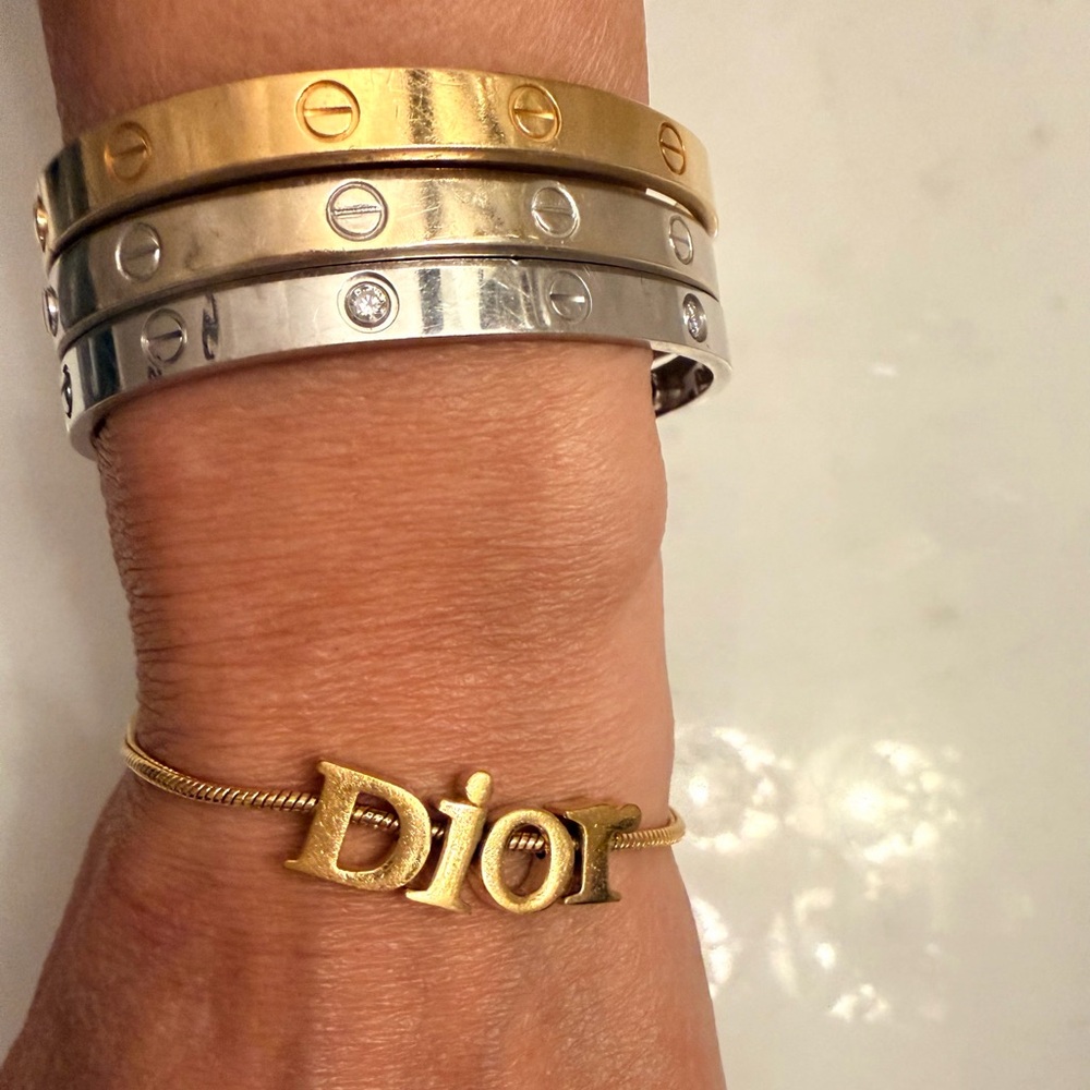 AUTHENTIC Dior Gold Logo Bracelet - Picture 2 of 5